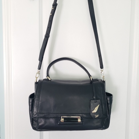 Moving Sale💫 Diane Von Furstenberg black leather satchel - Picture 1 of 5